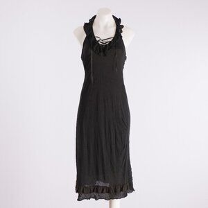 Muchacha Black Vintage Boho Halter Midi Dress Size US S
